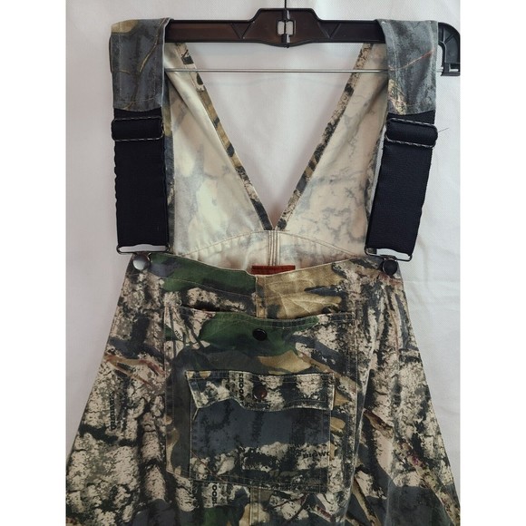 Trebark Bigwoods Men's (XL) Brown, Green Camo Hunting Cargo Bib Overalls - Picture 2 of 13